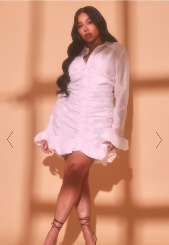 Frill hem shirt 2024 dress